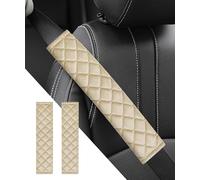 Flaconi Seat Belt Cover Pad,Seatbelt Cushion,Seatbelt Covers,Car Seat Strap Pads,Seat Belt Cover,Shoulder Strap Pad,Comfort Safe Belt Shoulder Strap Covers Helps Protect Your Neck and Shoulder (Beige)
