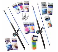 Fladen 2 Rod Sea Boat Fishing Kit Multiplier Reels Tackle