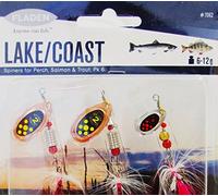 FLADEN 6 Piece LAKE and COAST SPINNERS 6 to 12g All Round Fishing Lures - Trout, Bass, Perch and Salmon [16-7062]