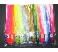 Fladen ASSORTED COLOUR Squid Muppet lures 9cm x 10 Boat Sea Fishing