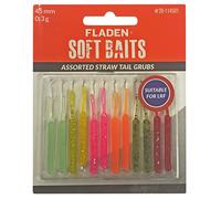 FLADEN Assorted Straw Tail Grubs - Multi-Colour, 4.5 cm
