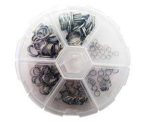 FLADEN FISHING - 100 Plus Split Ring Dispenser - High-Strength Steel Rings in 6 Essential Sizes ((4 5 7 8 10 and 12mm) Essential terminal Tackle Suitable for Sea & Freshwater Rigs [15-3919]