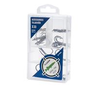 FLADEN Fishing 33pc Pike Terminal Tackle Kit - Treble Hooks, Wire Traces, Swivels & Split Rings in Tackle Box [16-7040]