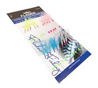 FLADEN Fishing - 4 Pack of Assorted Mackerel Feather Tinsel Rigs - Hook Size 1/0 [17-1236-1-0]