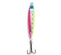 FLADEN Fishing - FAT SHINER PIRK 30g 40g 50g Range Multi Purpose Distance Casting Lure with Treble Hook (4 Colour Options) - Ideal for Mackerel Garfish Bass & Gurnards (Pink Gold Stripe, 50g)