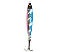 FLADEN Fishing - FAT SHINER PIRK 30g 40g 50g Range Multi Purpose Distance Casting Lure with Treble Hook (4 Colour Options) - Ideal for Mackerel Garfish Bass & Gurnards (Blue Pink Slash, 50g)