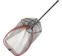 Fladen Fishing - Folding Landing Net PIKE and BOAT (60cm x 50cm x 75cm Deep) Rubberised Fish Safe Mesh with 90cm Single Piece Pole Handle - [32-336050]