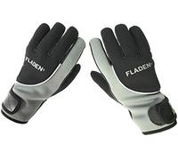 FLADEN Fishing - Full Fingered Black & Grey Neoprene Gloves Thinsulate Fleece lined and Secure Wrist Band Hook and Loop Fasteners - For Fishing and Working in Cold Damp Wet Conditions (M - Medium)