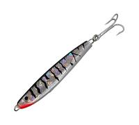 FLADEN Fishing - Scintillo Lure 28g 40g 60g Stinger Striped Holographic Imitation Bait Pirk Fish with Treble Hook for Bass Mackerel (Black Silver, 60g)