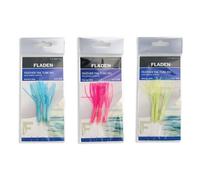 FLADEN Fishing - Single Packs of Sparkle Tempter Feather Tail Tube Rig - Ready to Use Tied Boat Wreck Sea and OffShore - 60lbs Mainline - 3 Hook - Size 4/0 - Assorted Colours (Lumi) [17-6403-3-4/0]
