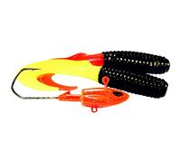 FLADEN Fishing SOFT BAITS - 2 x 12cm BIG SINGLE JIG TAILS - (4 Colours and 3 weights - 40g 60g 90g) Lead-Free Jig Heads - Quality Fishing Imitation Bait Lures (Colour Set 2, 60g Jighead)