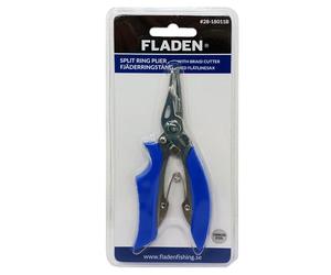FLADEN Fishing - Split Ring Pliers with Braid Cutter - Stainless Steel, Spring-Loaded, Textured Grip - Hook & Lure Tool for UK Anglers [28-18011B]