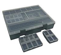 FLADEN Fishing System Tackle Box 10 Sectioned Specialist Terminal Storage Solution - 29 x 5 x 23 cm - With 6 Multi Boxes - Ideal for for Specimen Carp and Predatory Fishing [19-0401]