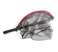 Fladen Fishing - Folding Landing Net PIKE and BOAT (60cm x 50cm x 75cm Deep) Rubberised Fish Safe Mesh with 90cm Single Piece Pole Handle - [32-336050]