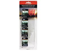 FLADEN Night & Day Float Set with Chemical Lights - 4 Floats, 8 Multi-Colour Light Sticks - Removable Float Heads for Day & Night Fishing [16-377]