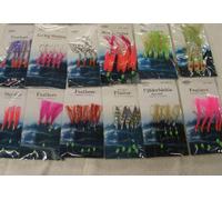 Fladen Sea Fishing Lures Selection Feathers, Day-Glo and Plankton, ideal for Mackerel and other fishing
