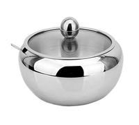 Fladess Large Sugar Bowl, Glass with Clear Lid and Spoon,Also for Salt,Spices,Nuts, Candy (Middle)