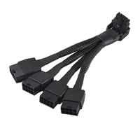 Fladhheg 1 PCS 4X8Pin PCI-E to 16Pin(12+4) PCI-E 5.0 12VHPWR Connector Elbow Cable GPU RTX4090 RTX4080 Series P8X4 to 16PIN-B