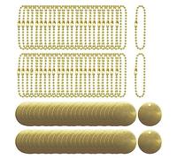 Fladhheg 50 Piece Brass Valve Tags with Hole 2.4mm Ball Chains Fit for Pipe Valves,Equipment,Tool Keys Labeling