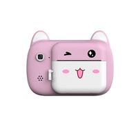 FLADO Cartoon Smart Children's Camera Thermal Instant Printing Digital Small SLR Camera Toy Gift 2.4-Inch Screen, 2400W Pixels, Instant Shooting (Pink)