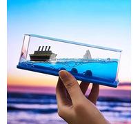 FLADO Cruise Ship Fluid Drift Bottle, Never Sinks Titanic Toy Cruise Ship Decoration, 3D Cruise Ship Model Table Centerpiece, for Car, Bedroom, Living Room, Computer Table