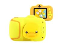 FLADO Portable Cartoon Children's Camera Mini Digital Camera, 1080P 20MP HD Video Digital Camera, 2.0 Inch IPS HD/Games, Lanyard Anti-Drop Design, Free 32G Memory Card (Yellow)