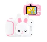 FLADO Portable Cartoon Children's Camera Mini Digital Camera, 1080P 20MP HD Video Digital Camera, 2.0 Inch IPS HD/Games, Lanyard Anti-Drop Design, Free 32G Memory Card (Pink)
