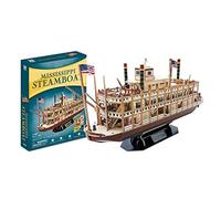 FLADO Worldwide Trading Mississippi Steamboat 3D Puzzle Ship Models Toys 1:100 3D Vessel Jigsaw Construction Kit for Adults and Kids