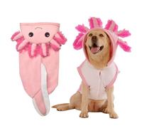 FLAdorepet Axolotl Dog Costume,Pet Halloween Animal Fish Costume Outfits for Medium Large Dogs,Winter Puppy Hoodie Pajamas Funny Clothes for Great Dane Labrador Bulldog,7XL