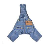 FLAdorepet Classic Dog Denim Overall Jeans Clothes Pet Cowboy Costume,XL | For Small Medium Dog Cat;Ideal for Chihuahua Yorkie Dachshund;Soft Denim Cotton Fabric;Halloween Holiday Dog Costume Outfit