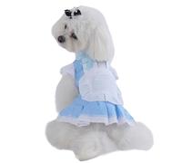 FLAdorepet Dog Dress with Hair Bow,Pet Halloween Princess Costume Outfits for Small Medium Dogs,Dog Maid Anime Pioneer Girl Dresses Cat Summer Clothes Shirt with Leash Ring, S