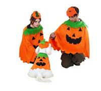 FLAdorepet Matching Dog and Owner Clothes with Hat,Family Matching Couple Outfits with Dog,Halloween Cat Pumpkin Costume for Pet/Women/Me,Pet and Owner Matching Outfits are Sold Separately,S