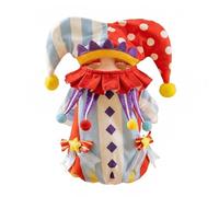 FLAdorepet Small Dog Halloween Circus Clown Costume with Joker Hat,M | Small Dog Jester Costume Party Outfit;Prefect for Halloween Mardi Gras Christmas;Winter Warm Fleece Pet Cat Coat Clothes