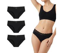 FLADY Heavy Flow Period Pants for Women Black Ladies Knickers Multipack Maternity pants After Birth Full Briefs Women Underwear Incontinence Pants Period Knickers for Teens Starter Kit Size M