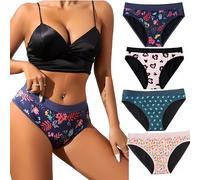 FLADY Period Pants Menstrual Pants Leakproof underwear for women Period Underwear Heavy Flow Teen Period Pants Period Knickers Girls Period Pants Menstrual Pants 4 Pcs Size XXS Multicolor