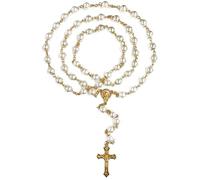 FLAFARY Rosary Set, First Communion Rosary for Girls and Boys, Rosary Beads Catholic for Men, Women and Kids Packed in Transparent Plastic Bag, Grandmother, Elders(Gold)