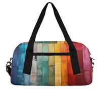 Flag American Kids Duffle Bag Boys Girls Small Sport Dance Gym Bag for Overnight Travel Weekender Carry On, Colorful Rainbow, 18.5"L x 9.4"W x 7.8"H