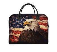 Flag And Eagle Duffel Bag Lightweight Travel Gym Bags Large Capacity Tote Bag for Daily Storage Works Trips