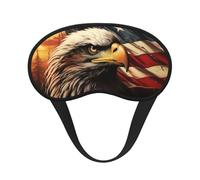 Flag and Eagle Sleep Mask for Side Sleeper Eye Mask for Sleeping Light Blocking Soft Breathable Sleep Eye Mask for Women Men Adjustable Elastic Strap Travel Nap Blackout Eye Shade Cover