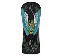 Flag Angel Wings Black Golf Cover Set Pu Leather with Number Tags Designed to Fit All Woods and Drivers