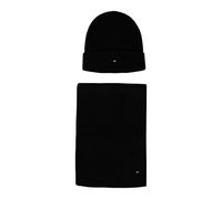Tommy Hilfiger Men’s Flag Hat and Scarf Gift Set, Black (Black), One Size