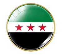 Flag Brooch Syrian Arab Republic Flag Brooch Syria Flag Lapel Pins Badge, Free Syrian Pins,Country Patriotic Flag Round Metal Badge (B)