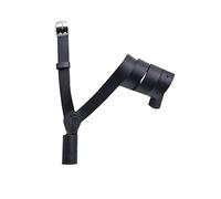 Flag Carrier Pole Holder Cross Belt Black Genuine Leather, Adjustable Military Parade Honour Guard Flag Carrier Strap, Army Flag belt and Uniform Accessory, Right & Left Shoulder Parade Belt