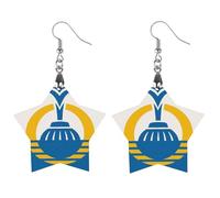 Flag City of Orlando Wooden Earrings Pendants Lightweight Wood Drop Charms Statement Jewelry Gifts for Women Apricot Shaped