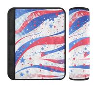 Flag Color Stripe 4th of July Independence Day 2 Pack car seat Neck Strap Cover, Stop seat Belt Cutting into Neck, seat Belt Belt for Women for Truck