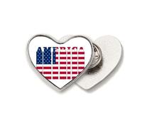 Flag Country Letter USA Art Deco Fashion Heart Metal Pin Brooch Clip Love