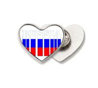 Flag Country Script Russia Heart Metal Pin Brooch Clip Love