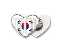 Flag Country Script South Korea Heart Metal Pin Brooch Clip Love