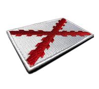Flag Cross of Burgundy Embroidered Patch with Velkro - Embroidered Crest - Embroidered Biker Patches - Military Patches - Spanish Empire Flag Embroidered Patch - 80 x 50 mm