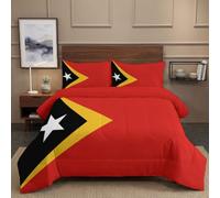 Flag Democratic Republic Of East Timor Down Comforter Set Single Size,